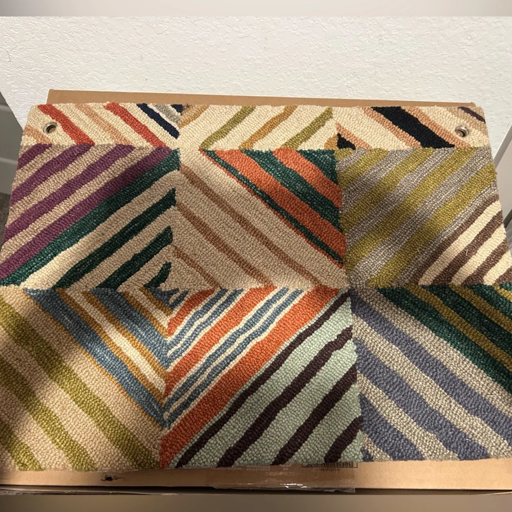Dash and Albert A “Potter” multi hooked wool rug!